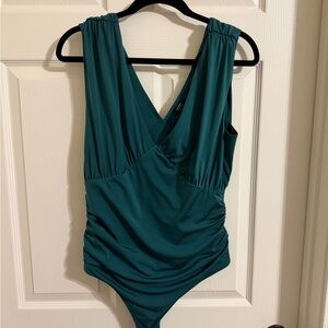 Dark teal express body contour bodysuit